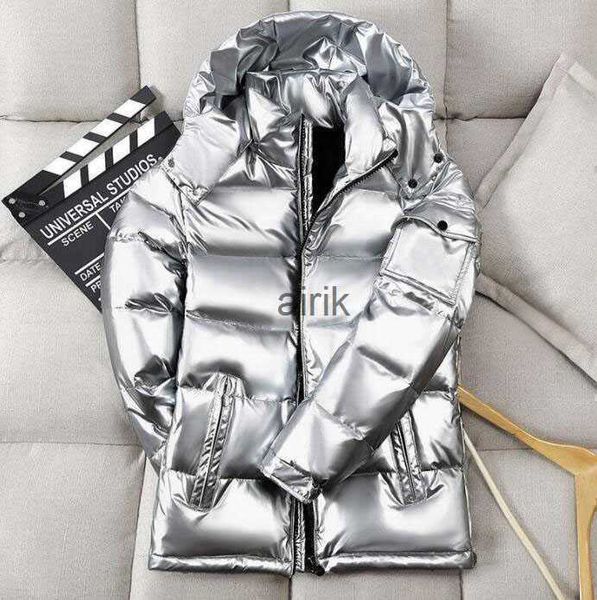 

winter down jacket men puffer jackets hooded thick coats mens women couples with monc badge parka monclair winters coat, Black