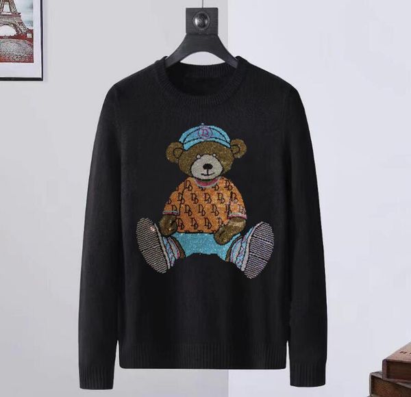 

designer rhinestone sweaters three color casual men drop, White;black