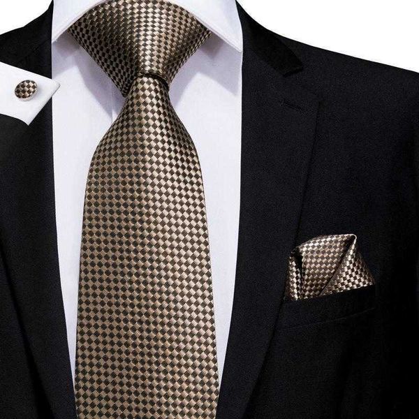 

bow ties hi-tie designer brown dot novelty silk wedding tie for men handky cufflink gift mens necktie fashion business party dropshiping l22, Black;gray