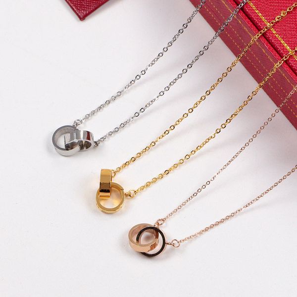 

designer luxury gold necklace designers jewelry silver double ring christmas gift cjeweler mens woman diamond love pendant stainless steel n