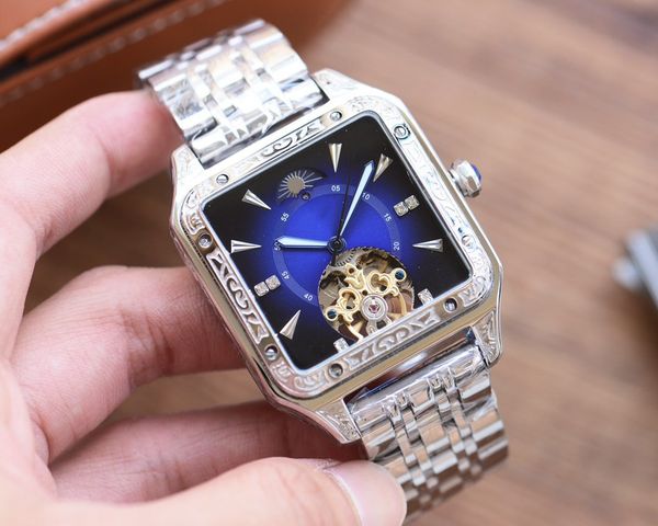 

mens watch watch for man panthere automatic mechanical mens watchs designer diameter 43mm thick 12mm sapphire glass counter quality official, Slivery;golden
