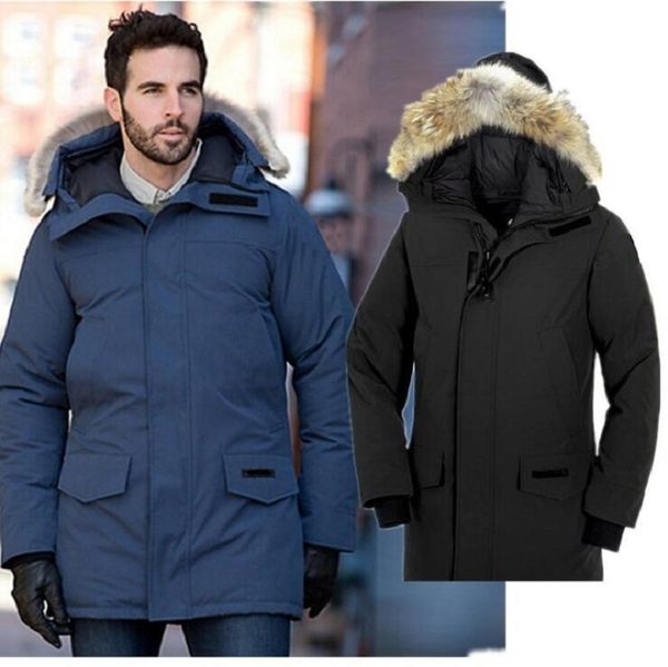 

men's down parkas coats mens womens designers jackets veste homme winter jassen puffer big fur hoody apparel fourrure outerwear manteau, Black