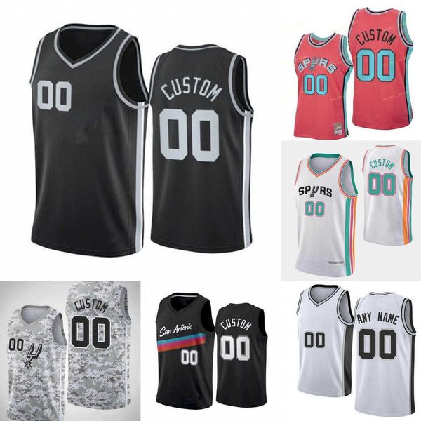 

75th custom men youth san antonio''spurs''23 zach collins 14 drew eubanks 33 tre jones 34 jock landale basketball jersey, Black;red