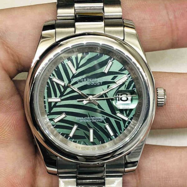 

datejust etc2836 3235 luxury mens mechanical watch automatic log arch white green leaf table rz1491 brand wristwatch, Slivery;brown