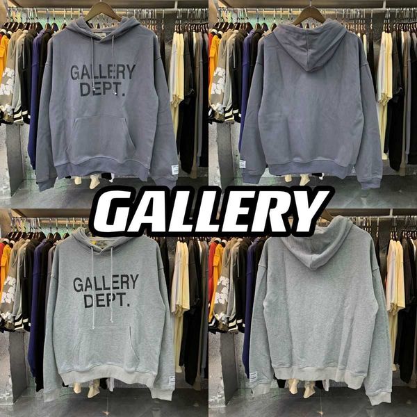 

designer fashion galleryes casual hoodies american classic hooded pocket sweater pullover hoodie men, Black