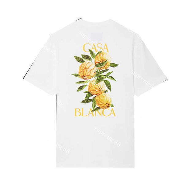 

23ss casablanca floral t-shirt designer men walnut flower letter tees fashion short sleeve t shirt, White;black