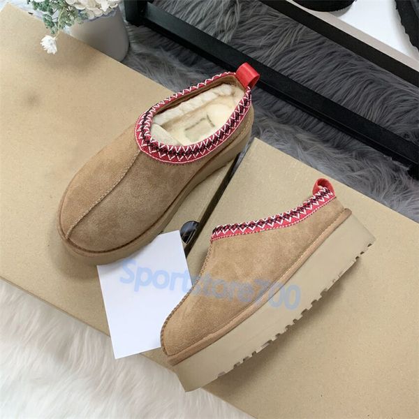 

fashion men women slippers australia platform tazz suede shearling slides warm indoor outdoor sandals black chestnut winter mens shoes desig
