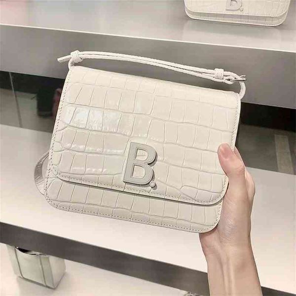 

bags designer balencigas handbags hourglass female b-type pink crocodile pattern beancurd genuine leather single shoulder slanting cross han
