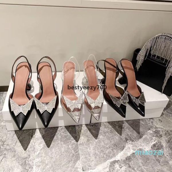 

shoe amina muaddi 2021 sale-official quality shoes pvc slingback pumps restocks begum pvc slingbacks 7cm high heel lam, Black