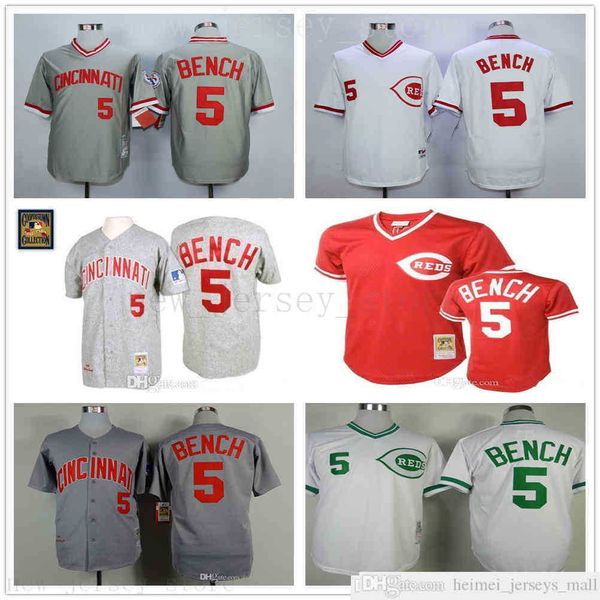 

grey 1969 johnny bench authentic jersey mens women youth stitched 5 mitchell and ness 1990 turn back the clock baseball jerseys, Black