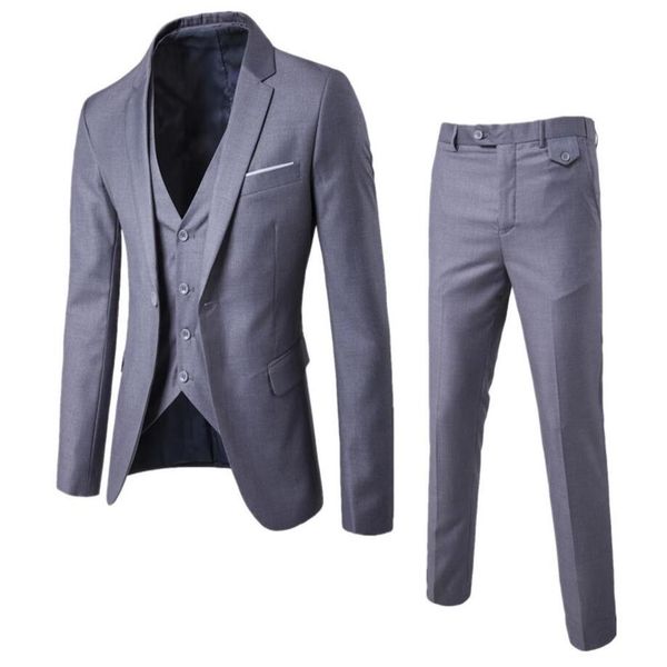 

2019 new arrival men business suit slim fit classic male suits good quality wedding suits for men 3 pieces jacket pant vest187x, White;black