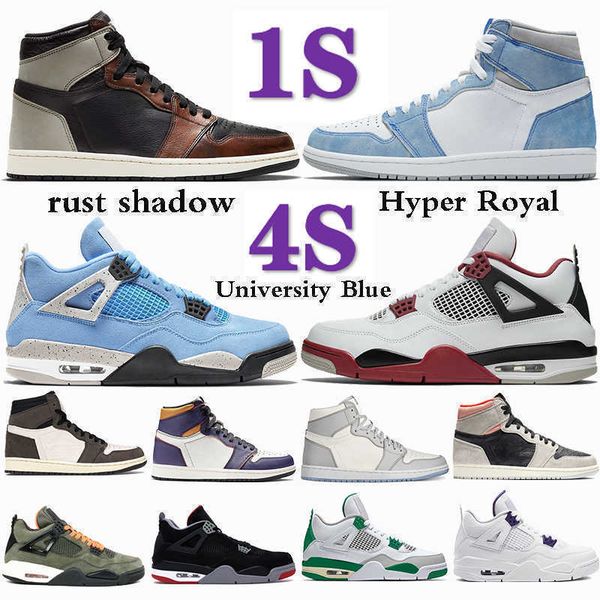 

shoes men 1s 4 4s university blue hyper royal rust shadow fire red metallic purple bred paris black cat women sneakers