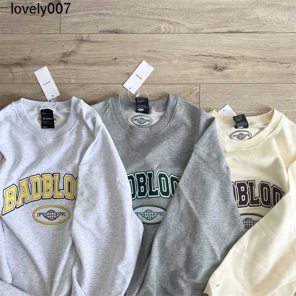 

men's hoodies designer sweatshirts badblood same style american heavy industry embroidery letter men's women's pullover sweat, Black