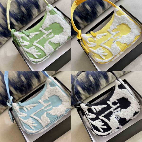 

evening bags hobo embroidered denim hobo bags p underarm canvas bag two-tone pattern triangle nylon designer letter half moon handbags 22092