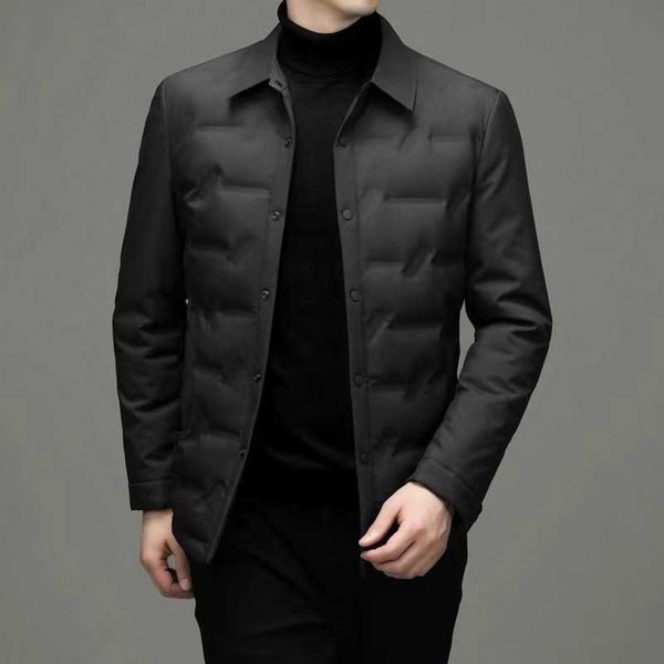 

shirt collar jacket down men's 2022 winter new cold proof coat, Black