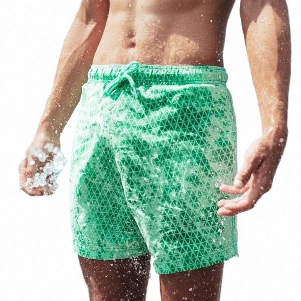 

men's shorts color-changing swim temperature-sensitive beach swimming pants 2022 summer trendy personality men's clothingmen', White;black
