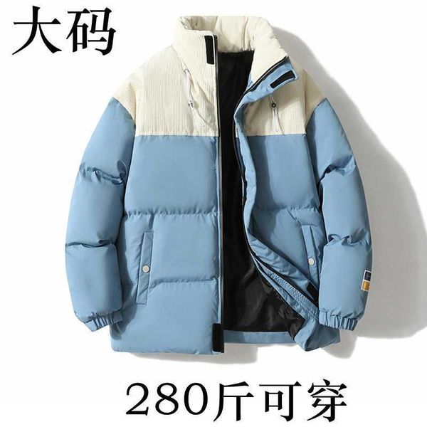 

new style men's cotton coat bread large thickened fashionable brand winter, Black