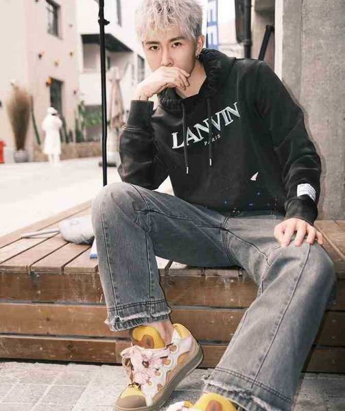 

designer 2022 fashion men's hoodies cotton sweater r s galleryt deptss co branded embroidery print splash wash used hoodie, Black