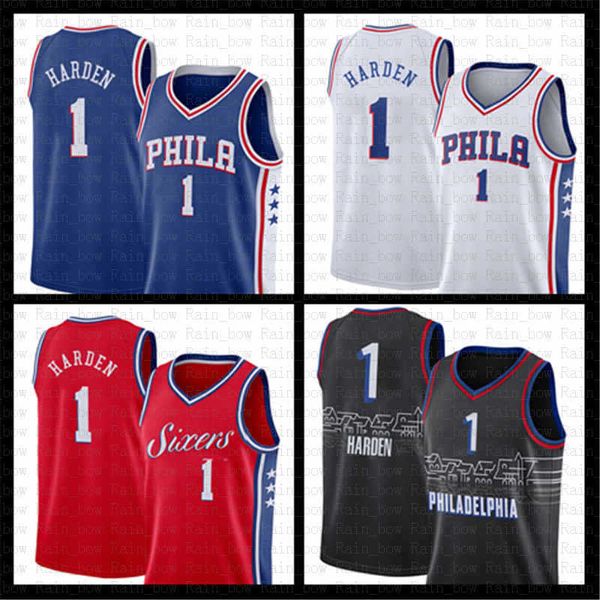 

white joel 21 embiid basketball jerseys throwback 1 harden vintage jersey allen 3 iverson julius 6 erving mens shirts s-xxl, Black;red