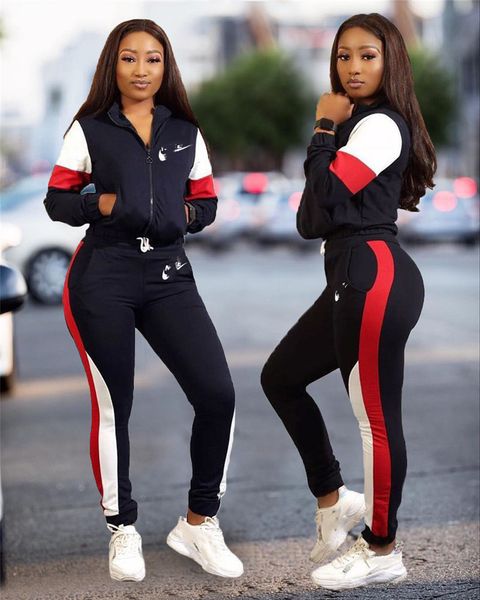 

2022 brand designer women letter tracksuits winter fall casual 2 piece sets jacket pants zipper sports suit fashion long sleeve outfits dhl, Gray