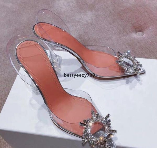 

shoe amina muaddi perfect official quality shoes begum crystal-embellished pvc slingback pumps restocks begum pvc slingbacks 5cm hig fvr, Black