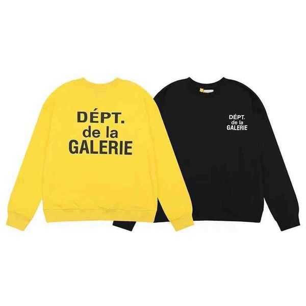 

designer 2022 fashion men's hoodies cotton sweater galleryt deptss ouyang nana same letter print men's and women's crew neck, Black