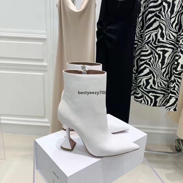 

shoe amina muaddi fashion season shoes italy giorgia ankle boots white high sculpted heel side zip qxi, Black