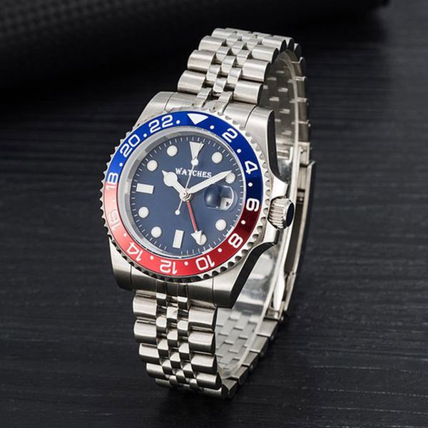 

mens watches ceramic bezel wrist watch automatic movment full stainless steel folding buckle gold green reloj de lujo sapphire 5atm luminous, Slivery;brown