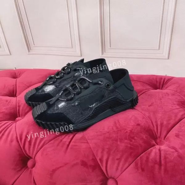 

2022 men women sneaker casual shoes snake leather sneakers embroidery stripes shoe dress shoes siz dgs'dolc'gabbanas jmj, Black