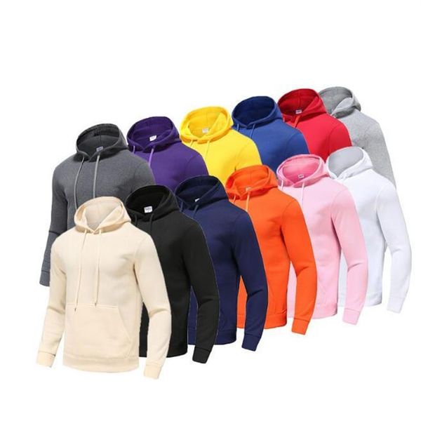 

e-baihui men light hoodie spring autumn poly warm fleece homme designer sweatshirts casual basic blank hoodies with hood male fema266t, Black