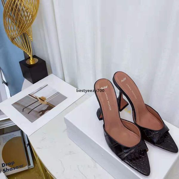 

shoe amina muaddi black shoes slippers lupita croc-embossed leather mules awge rnf