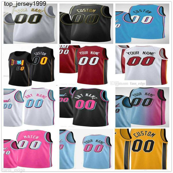 

custom printed jimmy 22 butler basketball jerseys tyler 14 herro bam 13 ado dwyane 3 wade 25 nunn goran dragic victor 4 oladipo men woman, Black;red