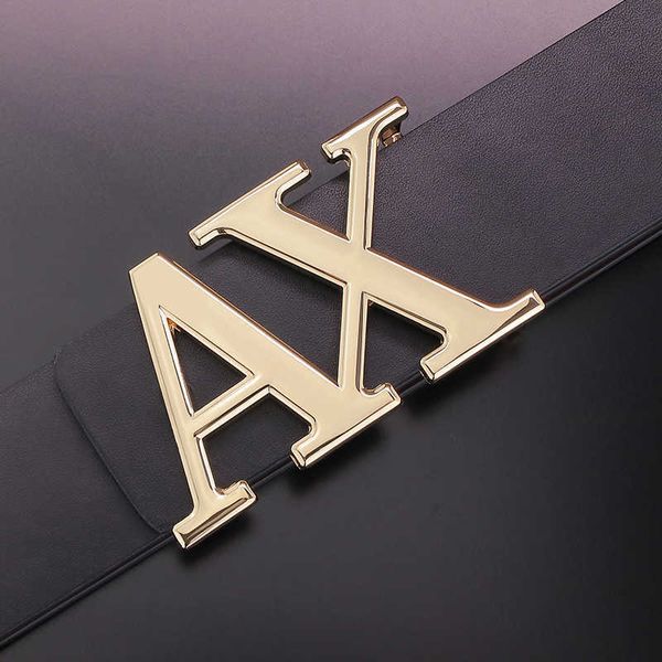 

belts a letter slide buckle luxury brand genuine leather designer belts men fashion 3.8cm casual waistband coffee y2210, Black;brown