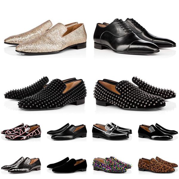

red-bottoms shoe christians 2021 luxurys designers shoe casual mens rivet platform dress shoes party wedding ceremony color triple whi jto, Black