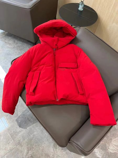 

women's short down jacket outdoor jacket with zipper autumn and winter new style long sleeve thickened hooded coat designer casual bran, Black