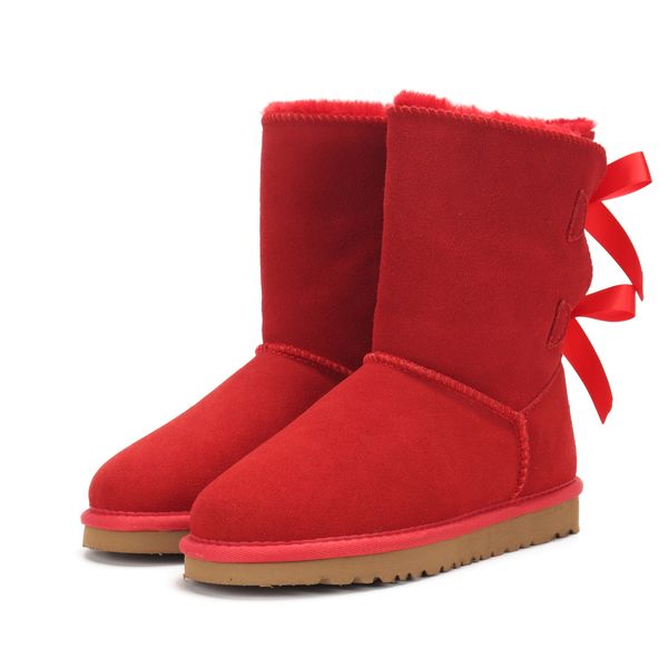 

2022 designer luxurys women boots australia snow boot bow winter fashions fur booties gai, Black