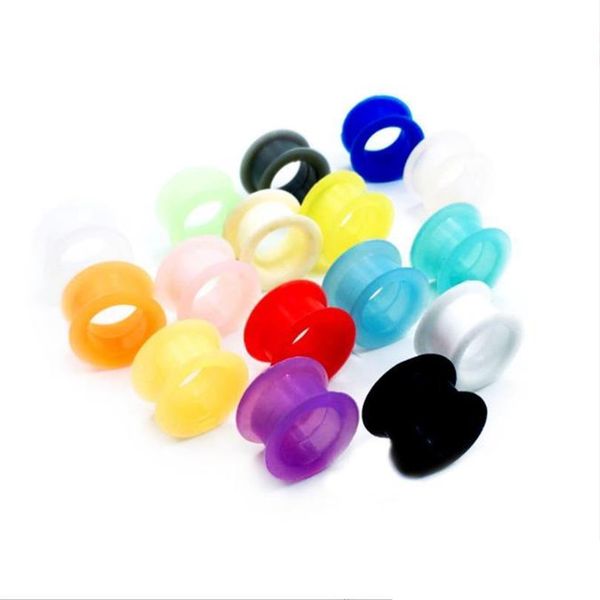 

plugs tunnels 100pcs/lot mix 7 color body jewelry sile ear expander plug flesh tunnel gauge drop delivery 2022 dhbql, Silver
