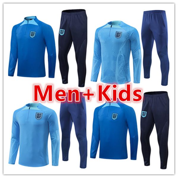 

2022 englands men soccer tracksuit training suit jersey set 22 23 mens football jerseys tracksuits jogging jacket sets survetement foot chan, Black
