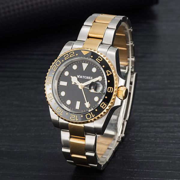 

mens automatic mechanical ceramics watches 41mm full stainless steel swim wristwatches sapphire luminous watch business casual montre de lux, Slivery;brown