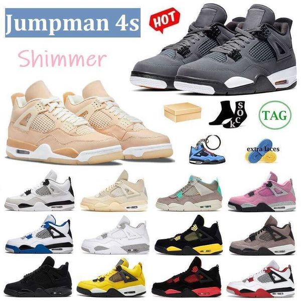 

with shoes dr box 4 4s jumpman basketball for men sneakers women cool grey university blue bred black cat shimmer sail red thunder pure