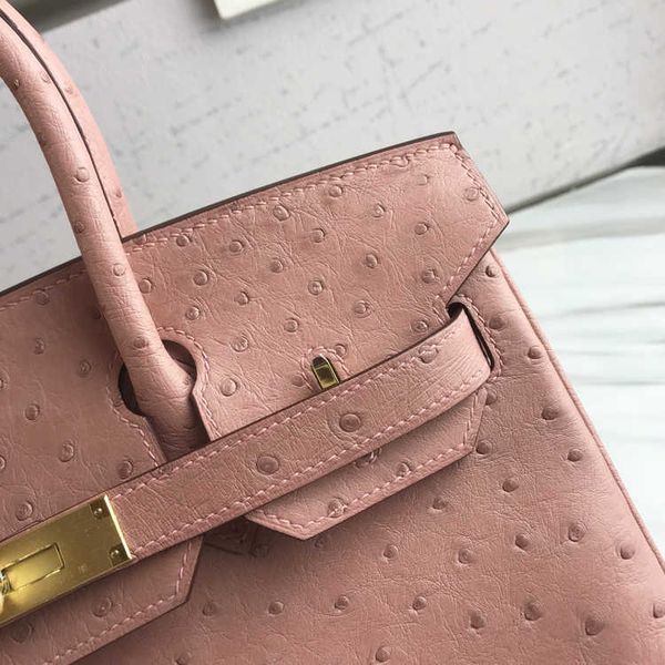 

herme birkin women bags south africa kk ostrich skin 30 ceramic powder gold button pure manual wax line high-end bag large capacity ayw