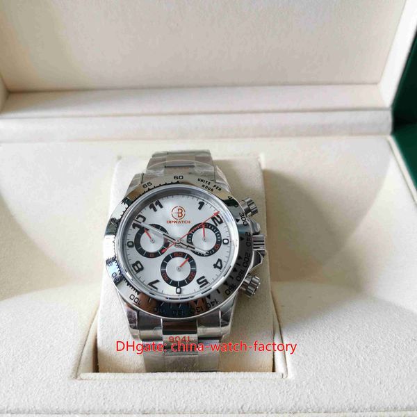 

jh maker mens watch 40mm cosmograph 116509-78599 chronograph satch stainless steel designer sport watches cal.4130 mechanical automatic men&, Slivery;brown