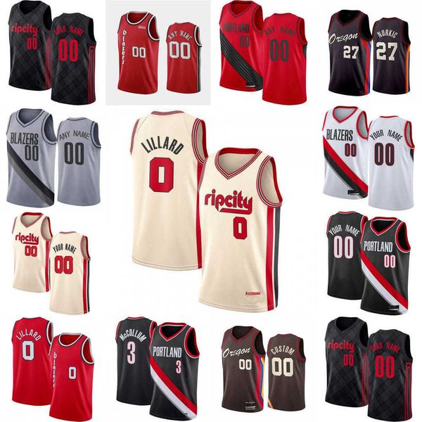 

75th custom men portland''trail blazers''21 keljin blevins 4 greg brown iii 9 nassir ittle 22 clyde drexler basketball j, Black;red