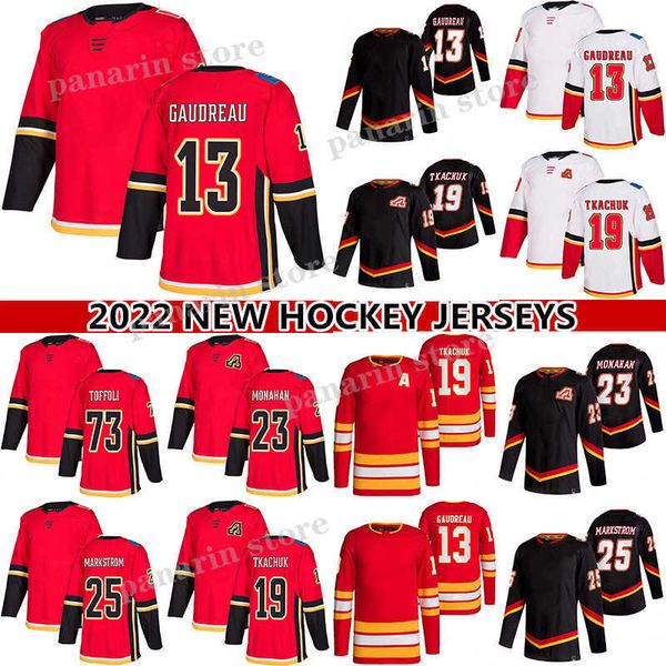 

19 matthew tkachuk jersey 13 johnny gaudreau 23 sean monahan 25 jacob markstrom 73 tyler toffoli reverse retro hockey jerseys, Black