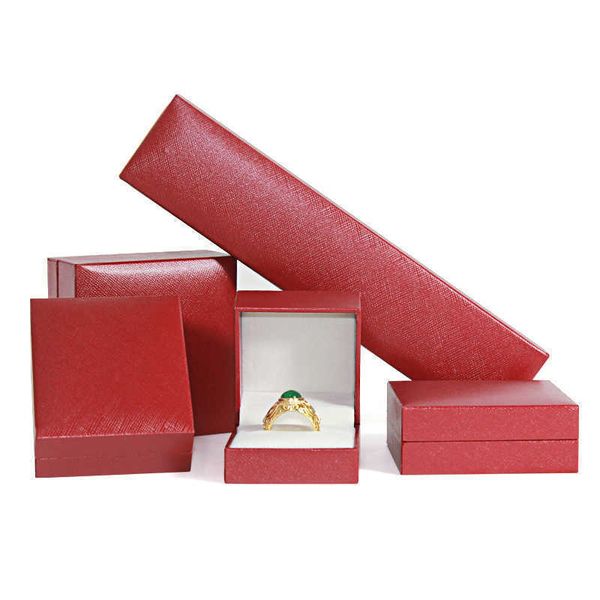 

jewelry boxes special high-end red leather-filled storage ring necklace pendant gift l221021, Black;white