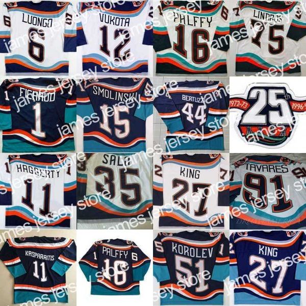 

hockey jerseys #16 ziggy palffy fisherman jersey with 25th patch 3 chara 11 darius kasparaitis 14 armstrong 44 bertuzzi 34 berard 35 salo 51, Black;red