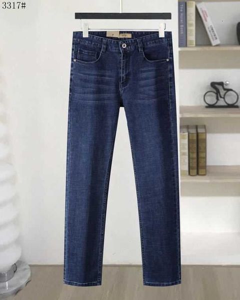 

jeans men's 2022 high-end autumn and winter men's jeans casual denim trousers loose straightfplw, Blue