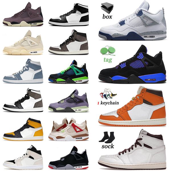 

basketball shoes with box jumpman 1 1s 4 4s blue thunder starfish a ma maniere denim chicago heirloom off sail bred trainers sneakers jordam