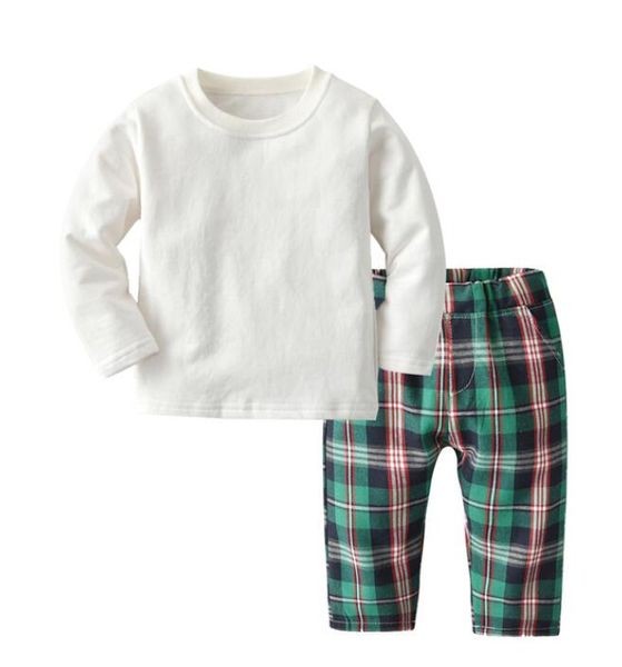 

baby boy clothes set clothin spring autumn long sleeve sweatshirts trousers 2pcs outfits kids suits girls tracksuits, White