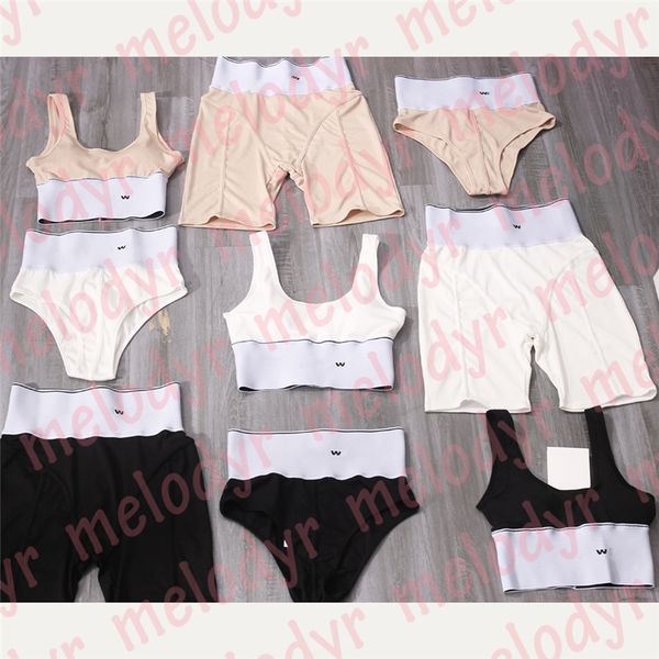 

high waist brief underwear suit women brand bra 3pcs set elastic slim shorts sport yoga clothes, Black;white